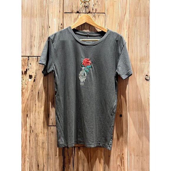 DESERT DREAMER BONE ROSE EMBROIDERED T - Picture 1 of 2